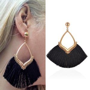 Black Tassel Earrings